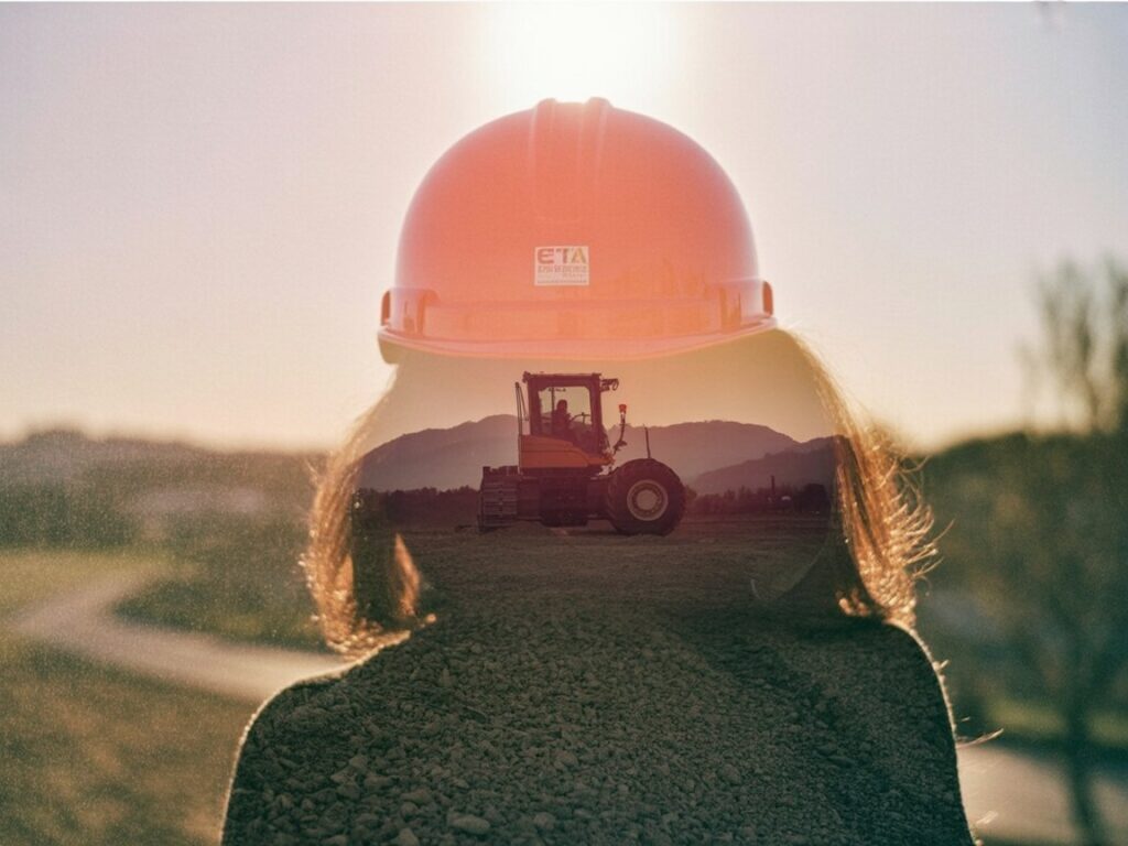 Worker with hard hat — occupational health and safety
